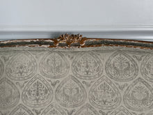 Antique Belgian Louis XV Settee Newly Upholstered in Block Print Linen