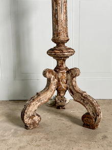 Spanish Heritage Candlestick Floor Lamp with Marbled Pleated Shade