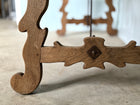 Antique Spanish Oak Trestle Table with Iron Stretcher Circa 1920