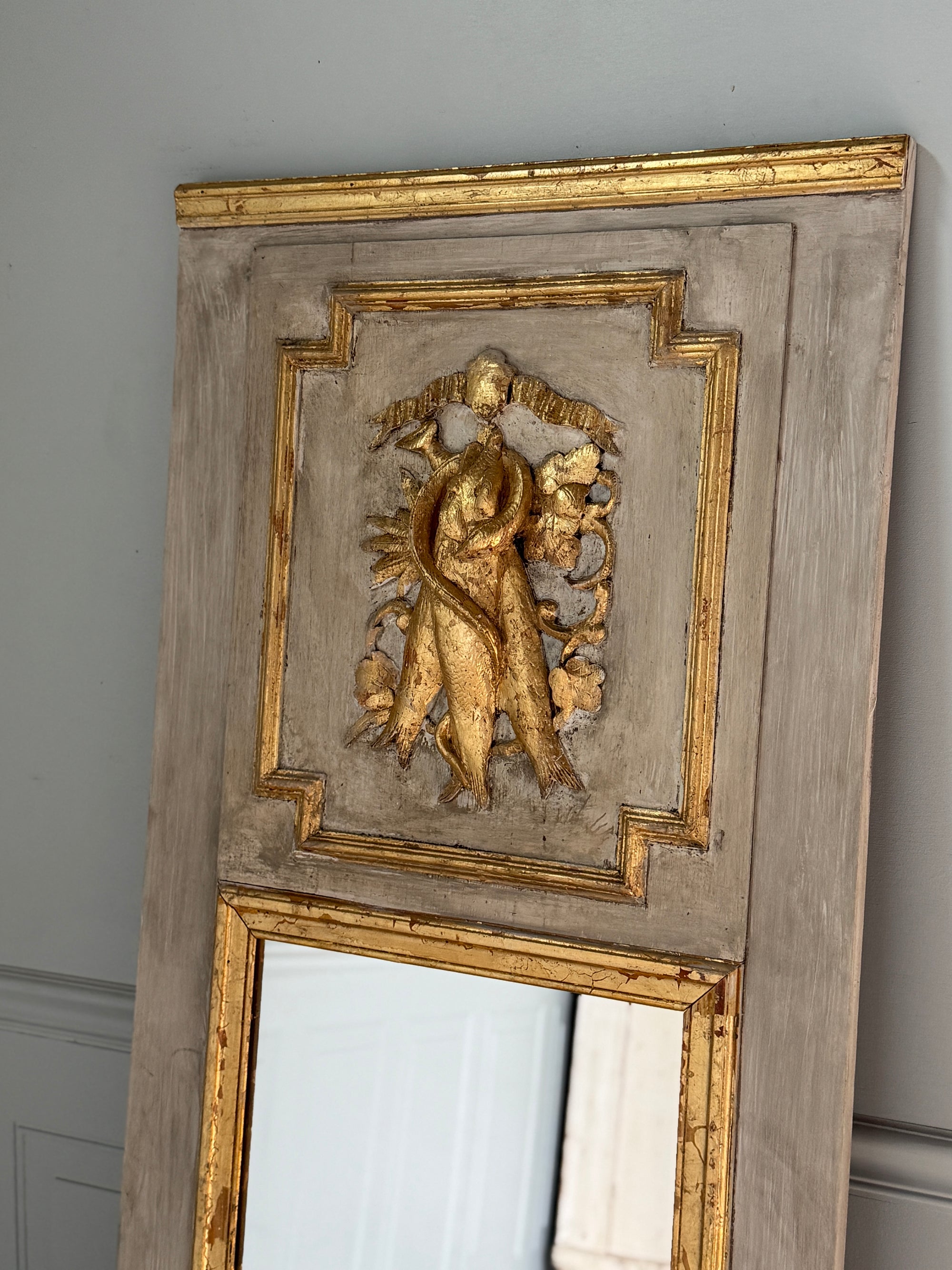 Pair of Antique French Gilt Trumeau Mirrors