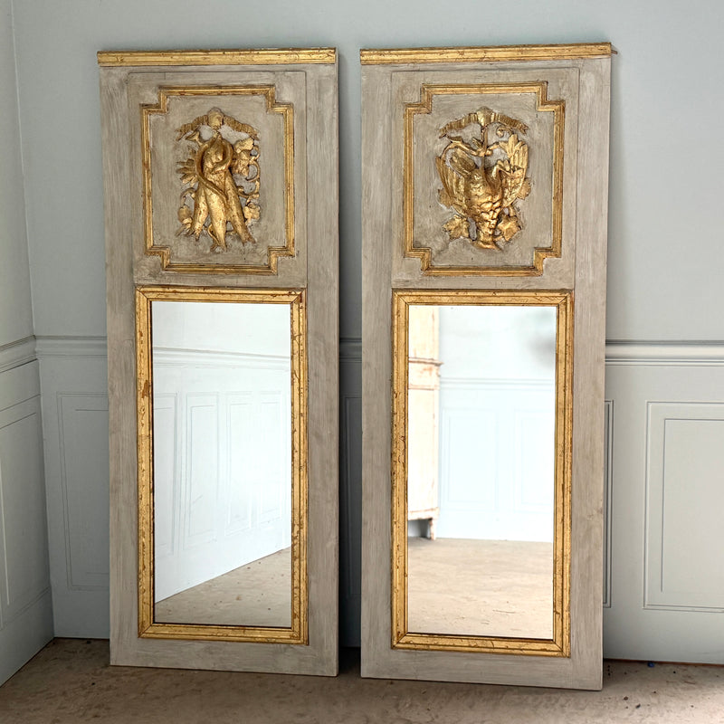 Pair of Antique French Gilt Trumeau Mirrors