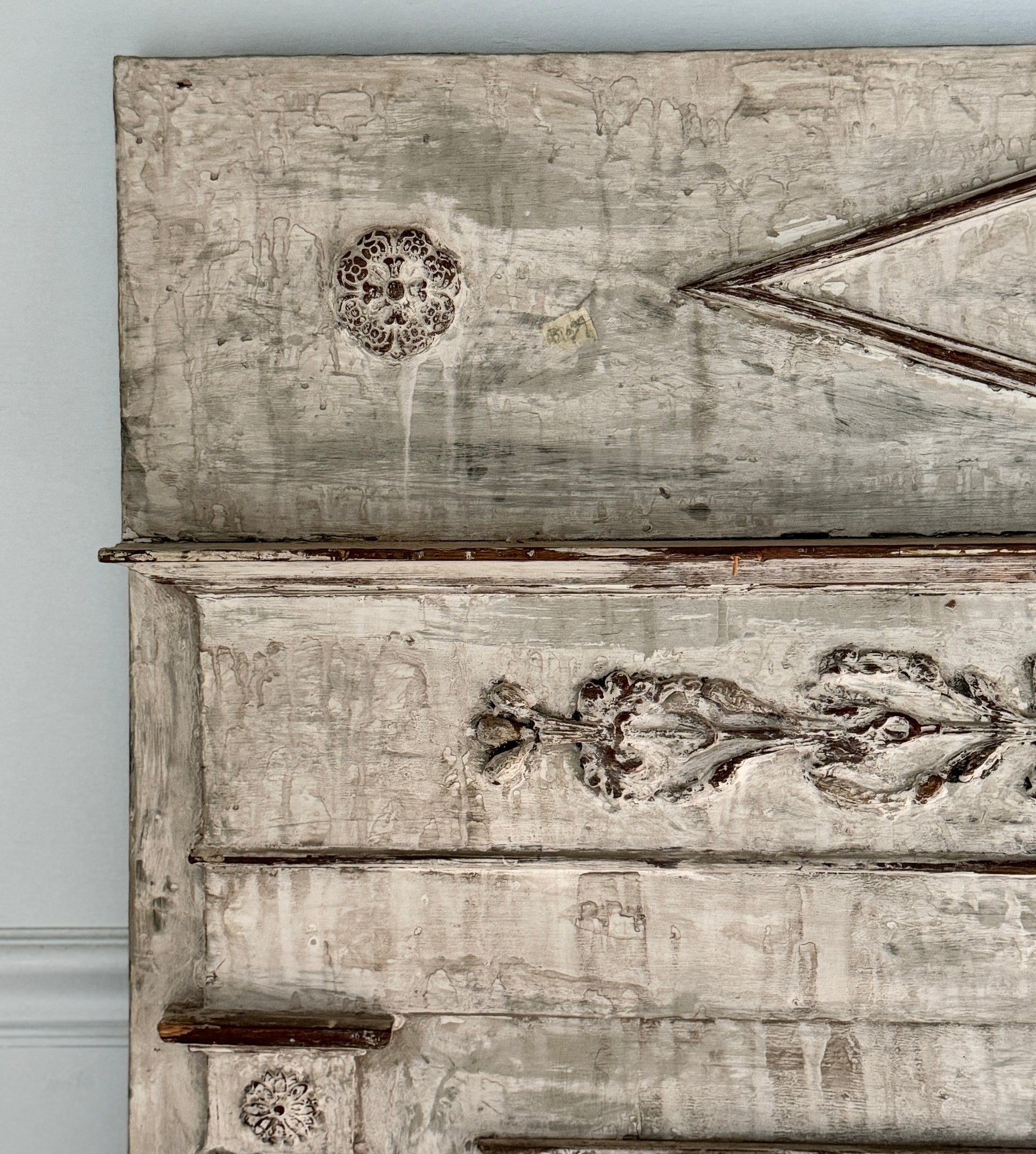 Antique French Painted Trumeau Mirror