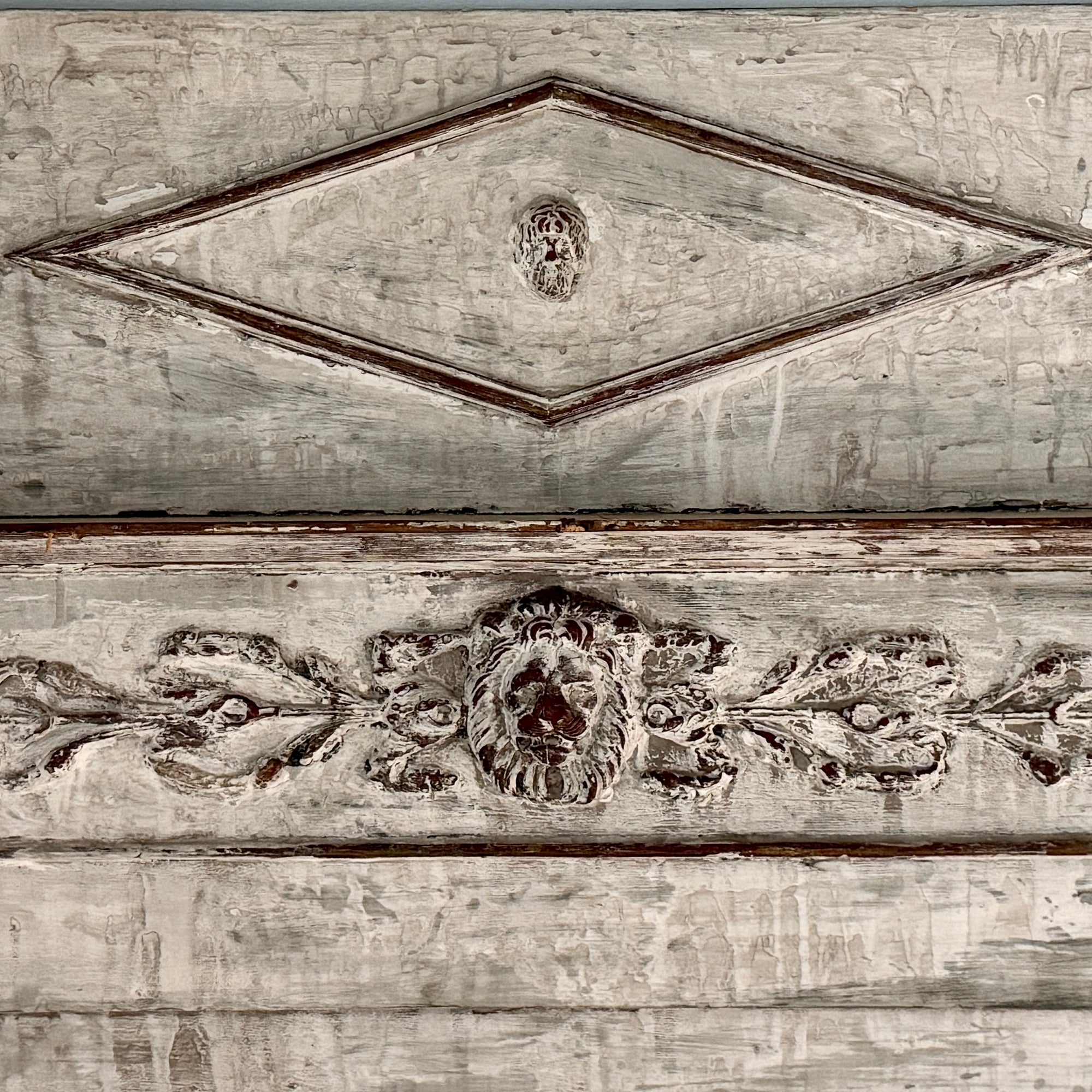 Antique French Painted Trumeau Mirror