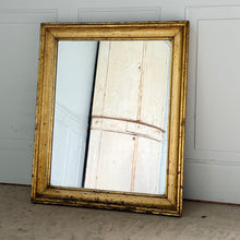 Antique French Gilded Mirror with Distressed Patina