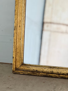 Antique French Gilded Mirror with Distressed Patina