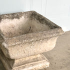 Beautifully Aged Pair of 20th C Concrete Planters