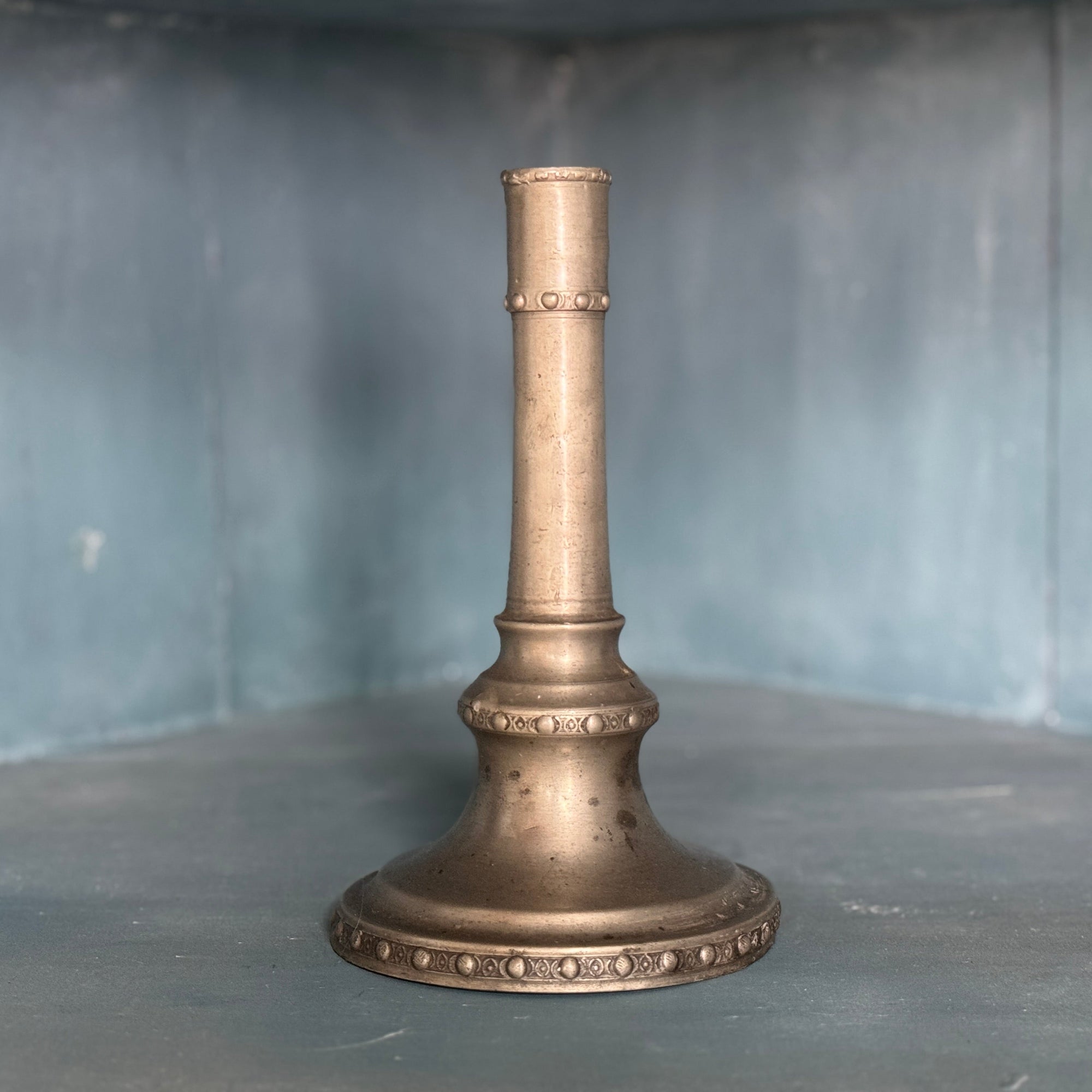 Signed Dutch Pewter Candlestick