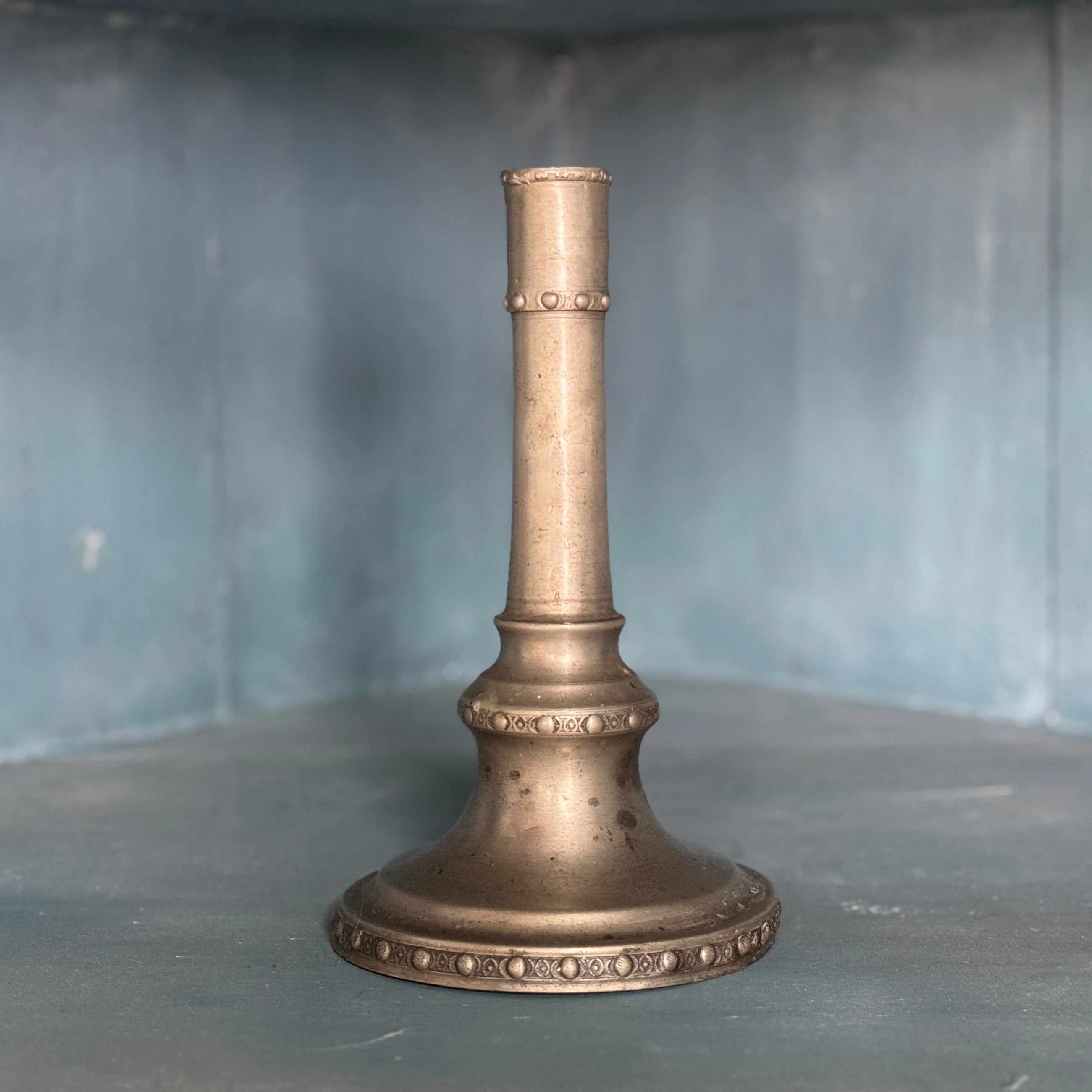 Signed Dutch Pewter Candlestick