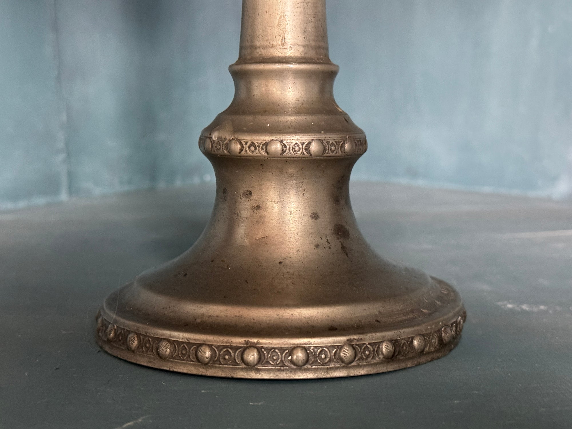 Signed Dutch Pewter Candlestick