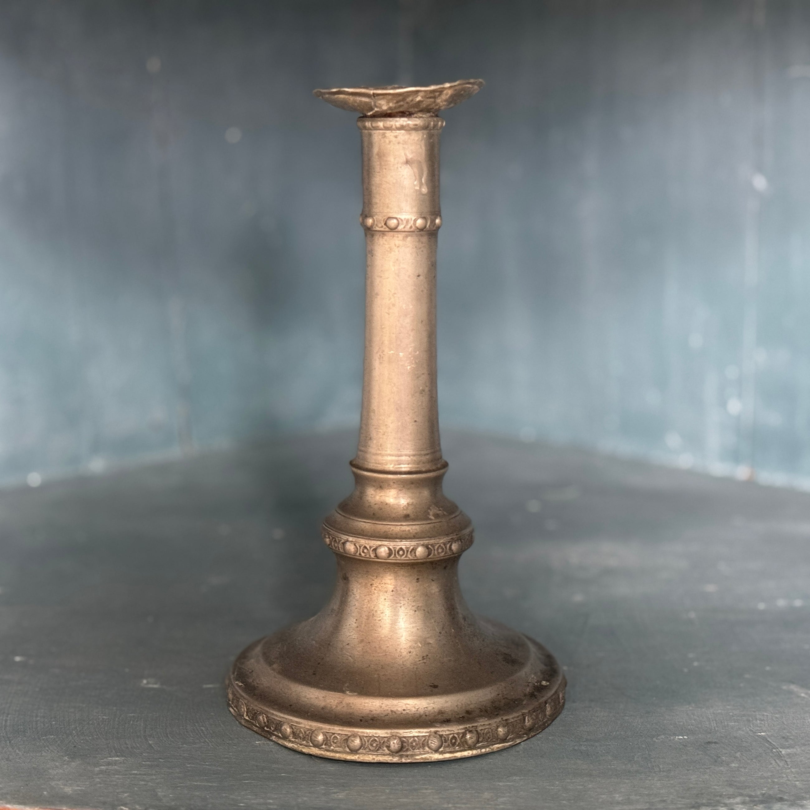 Signed Dutch Pewter Candlestick