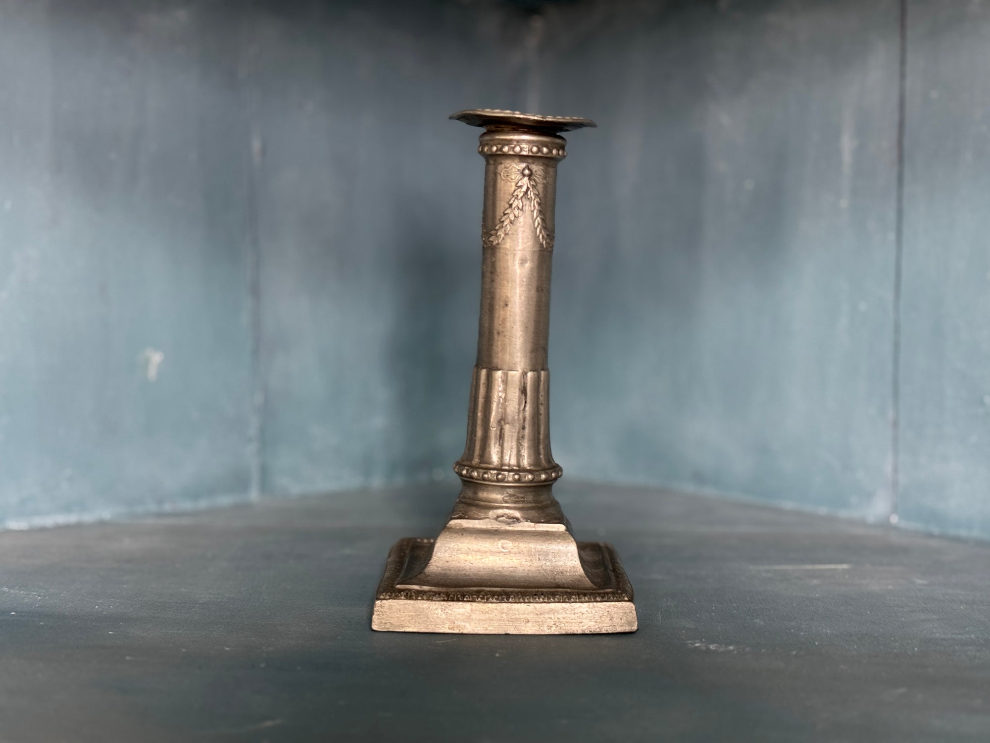 Signed Dutch Pewter Candlestick