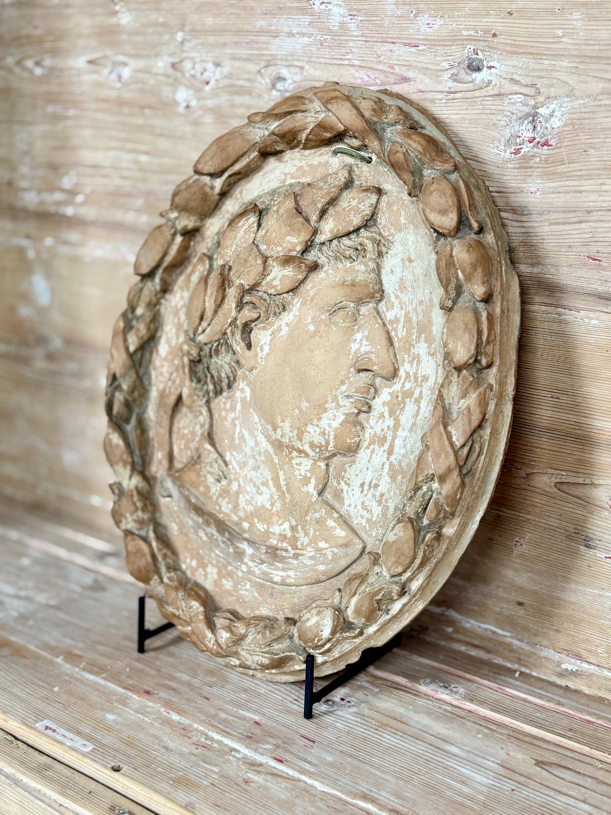 Tuscan 18th C Terracotta Portrait Relief of a Roman Emperor