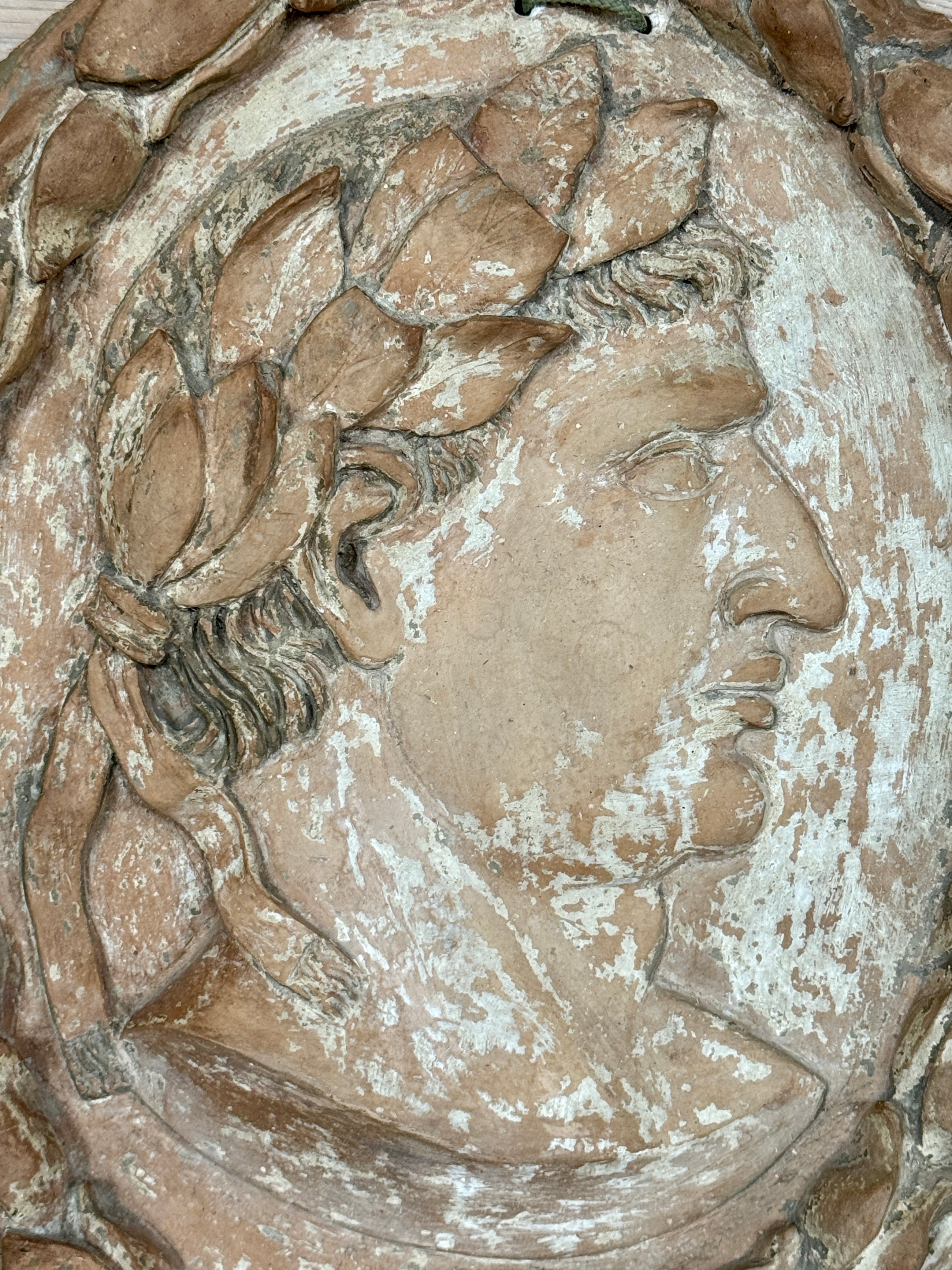 Tuscan 18th C Terracotta Portrait Relief of a Roman Emperor
