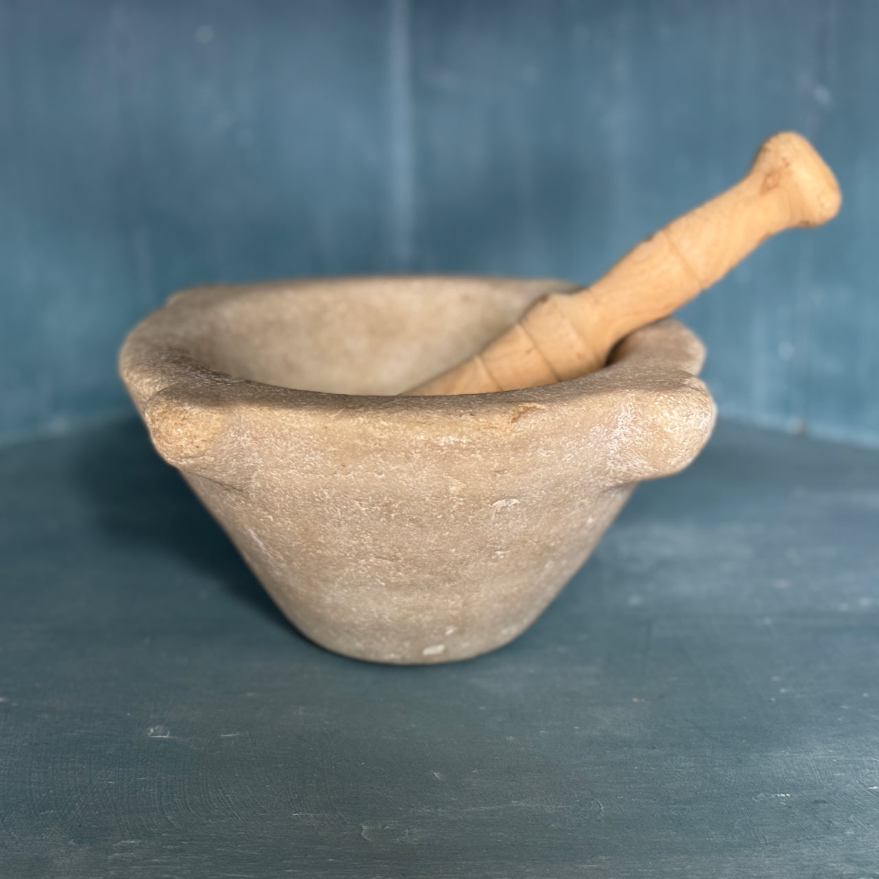 Large Vintage Stone Mortar and Pestle
