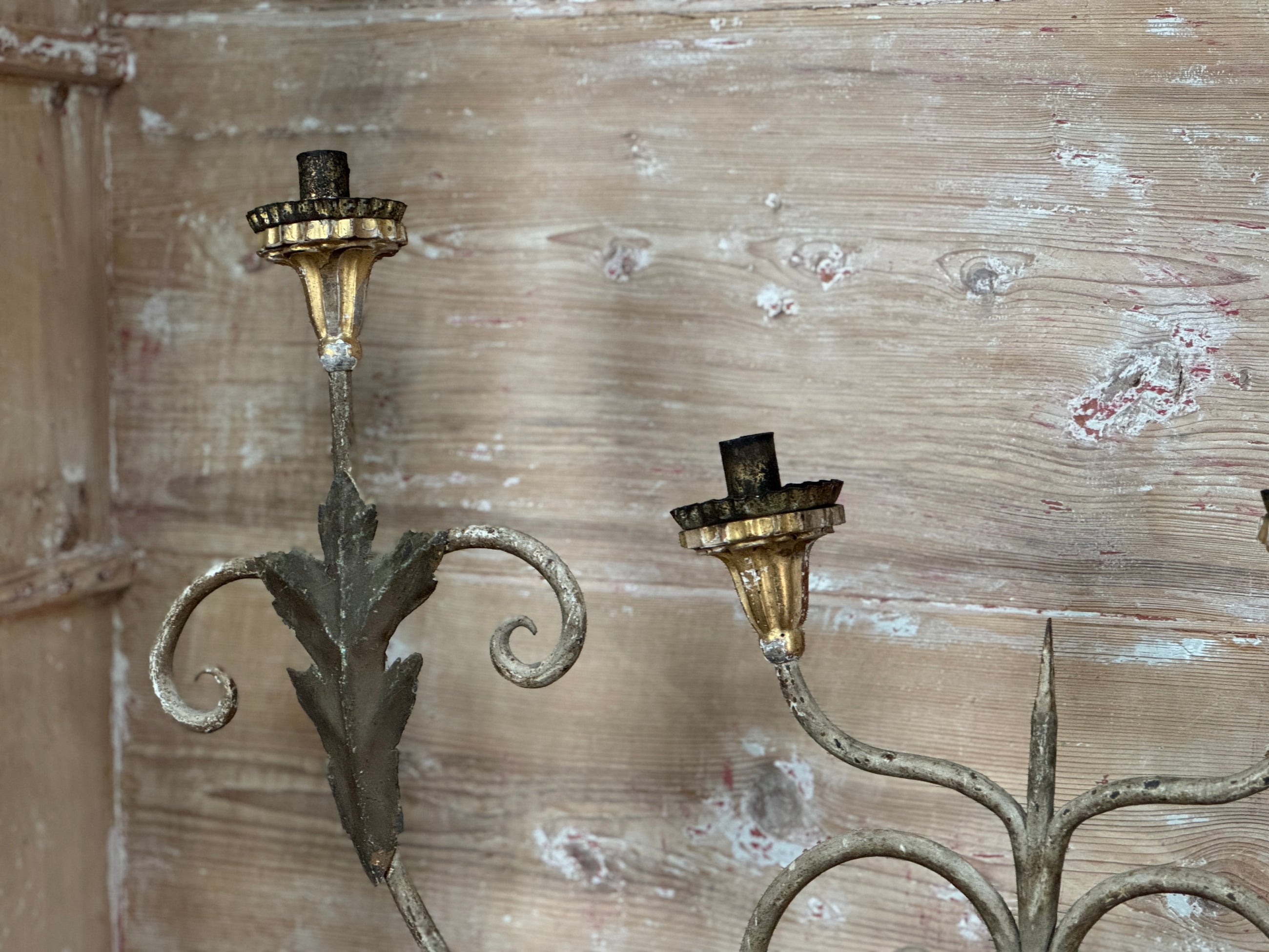 Circa 1700 Pair of Italian Candelabras on Acrylic Base