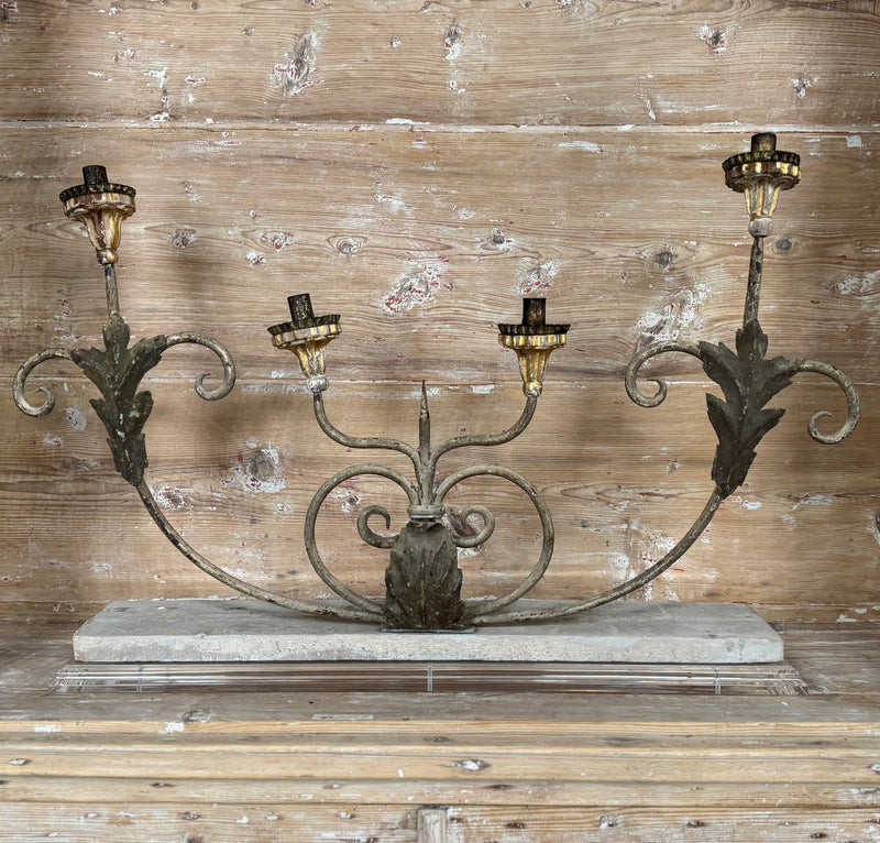 Circa 1700 Pair of Italian Candelabras on Acrylic Base