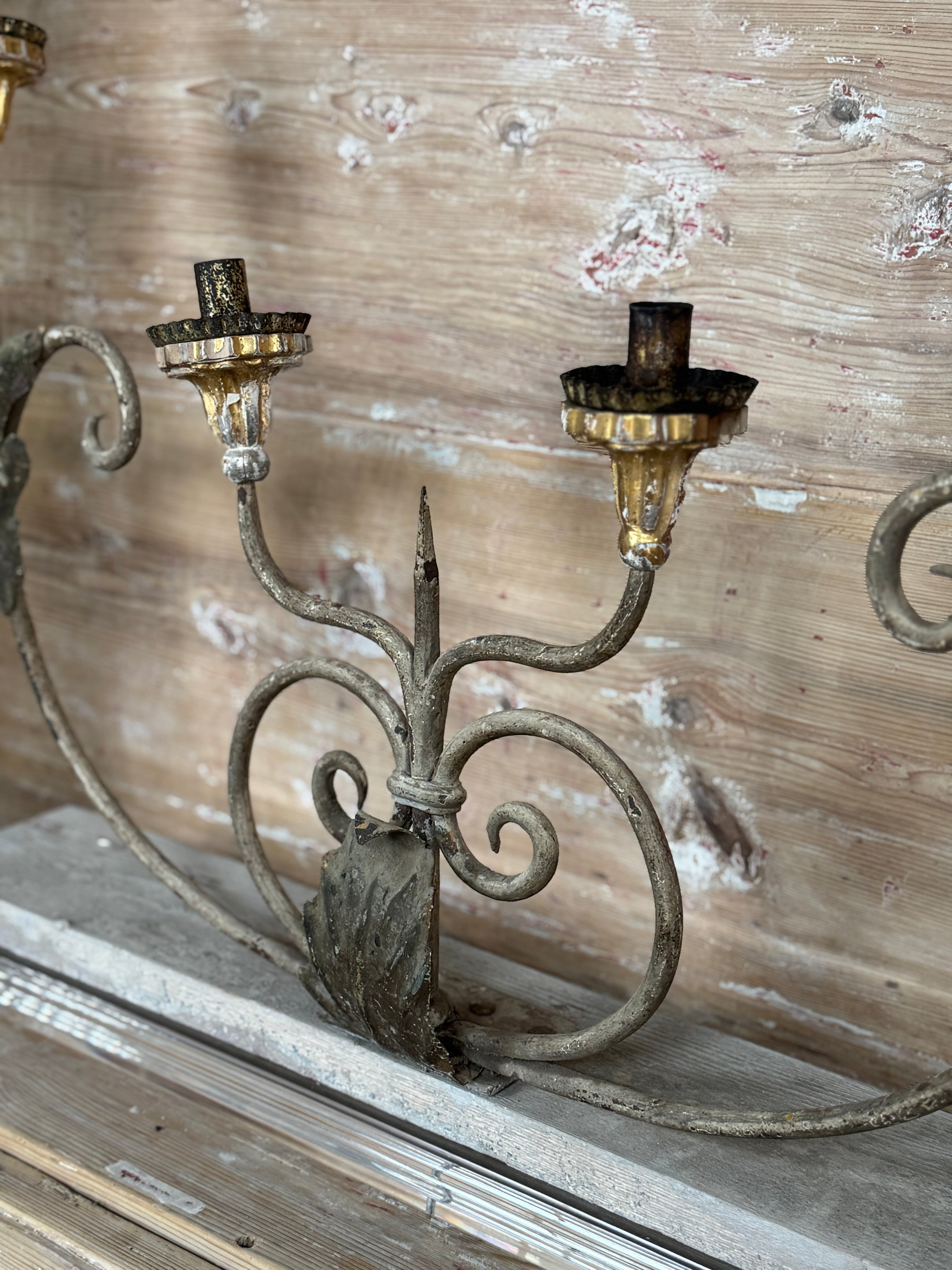 Circa 1700 Pair of Italian Candelabras on Acrylic Base