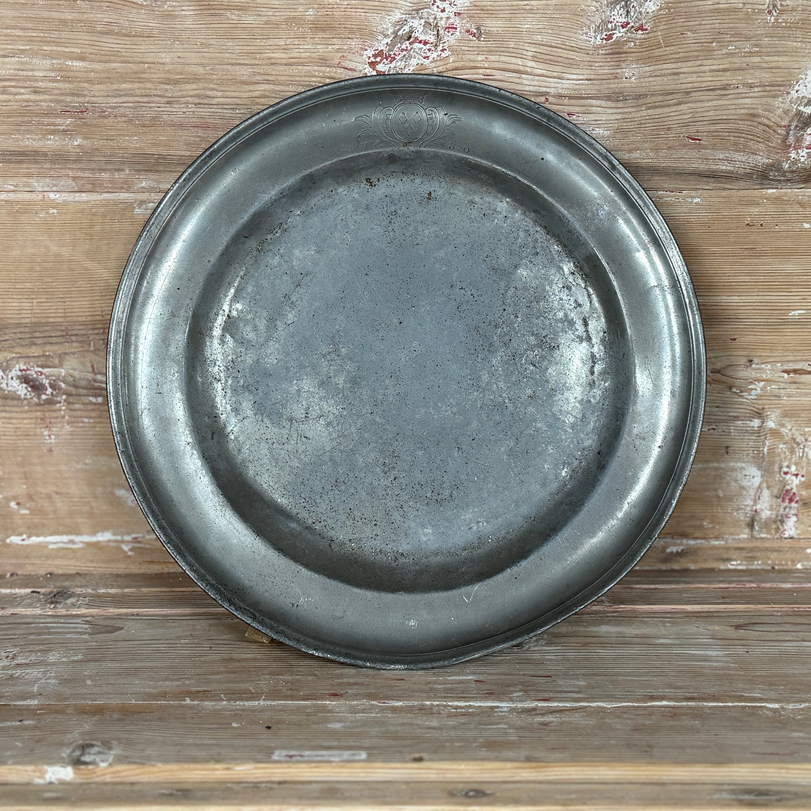 Antique Pewter Charger Plate, Plays de Loire - XL
