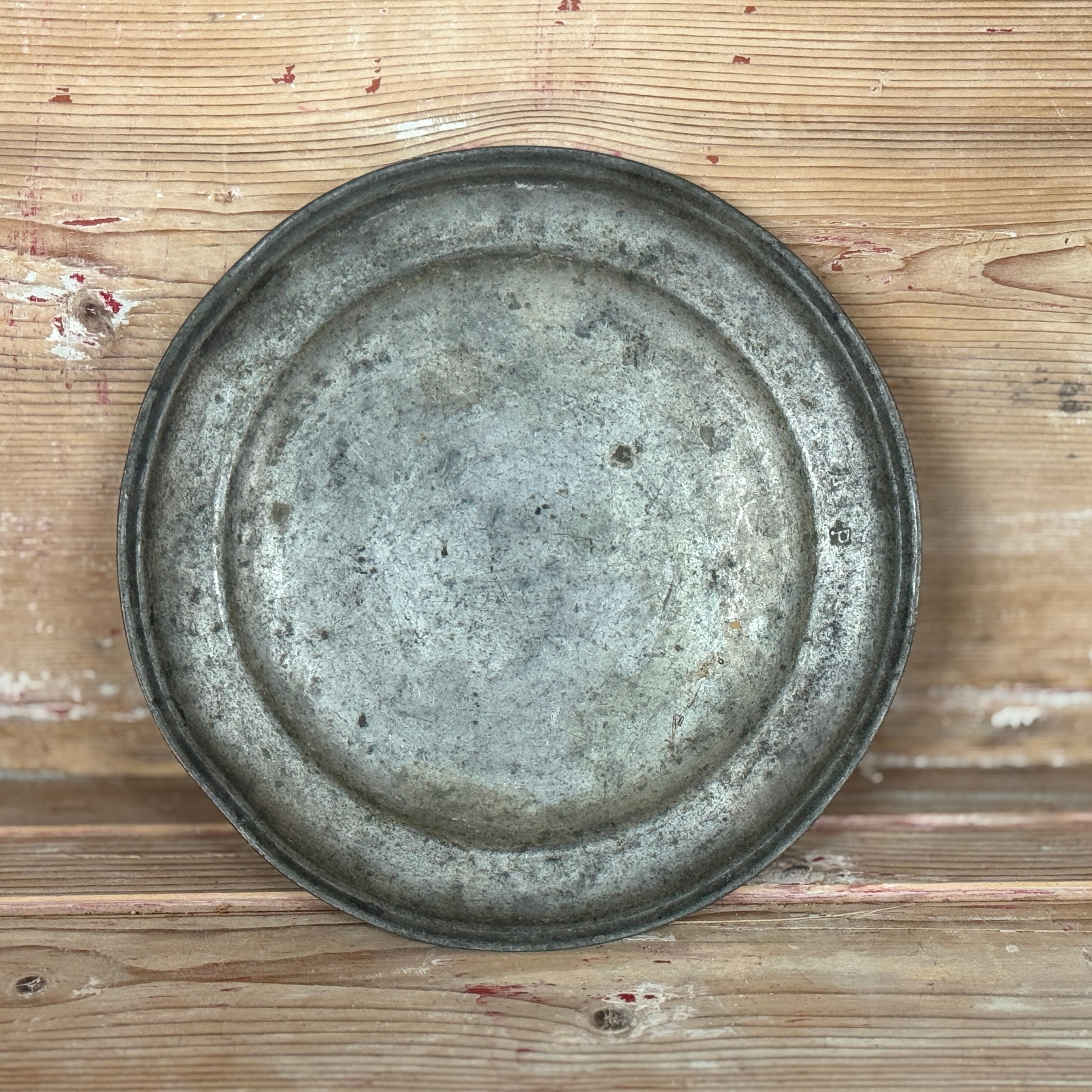 Antique Pewter Charger Plate, Plays de Loire - Large