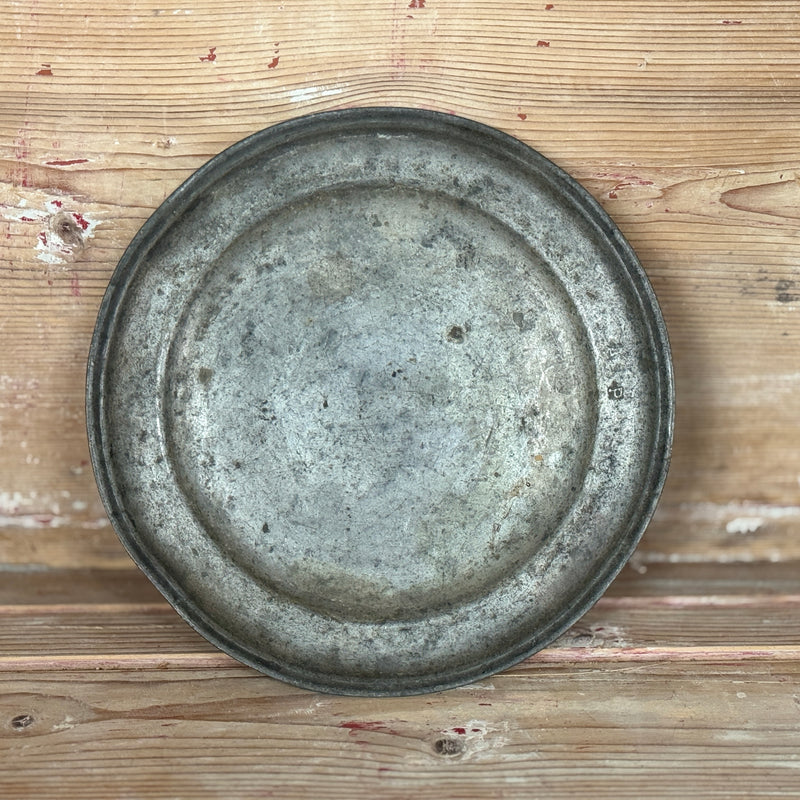 Antique Pewter Charger Plate, Plays de Loire - Large
