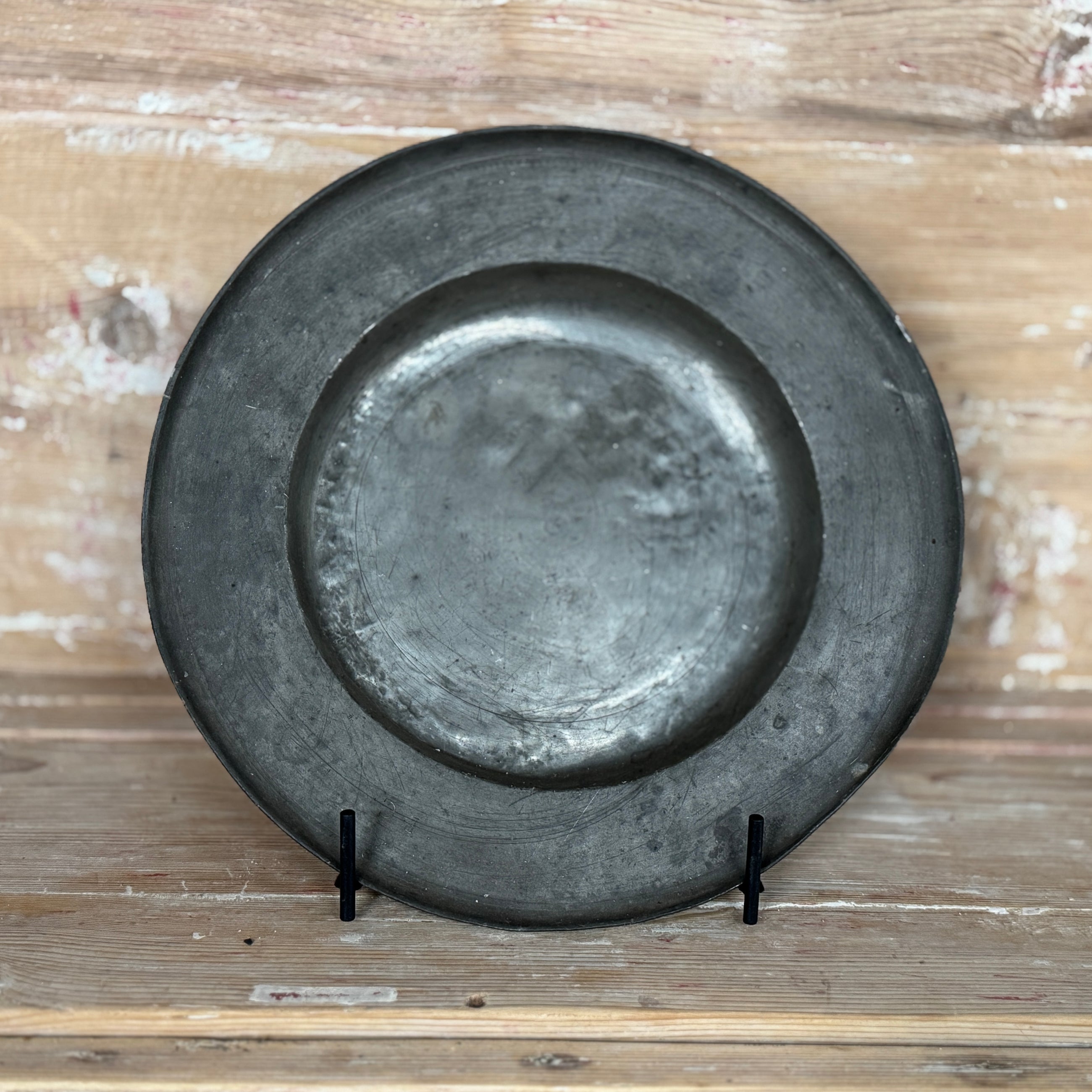 Antique Pewter Charger Plate, Plays de Loire - Large