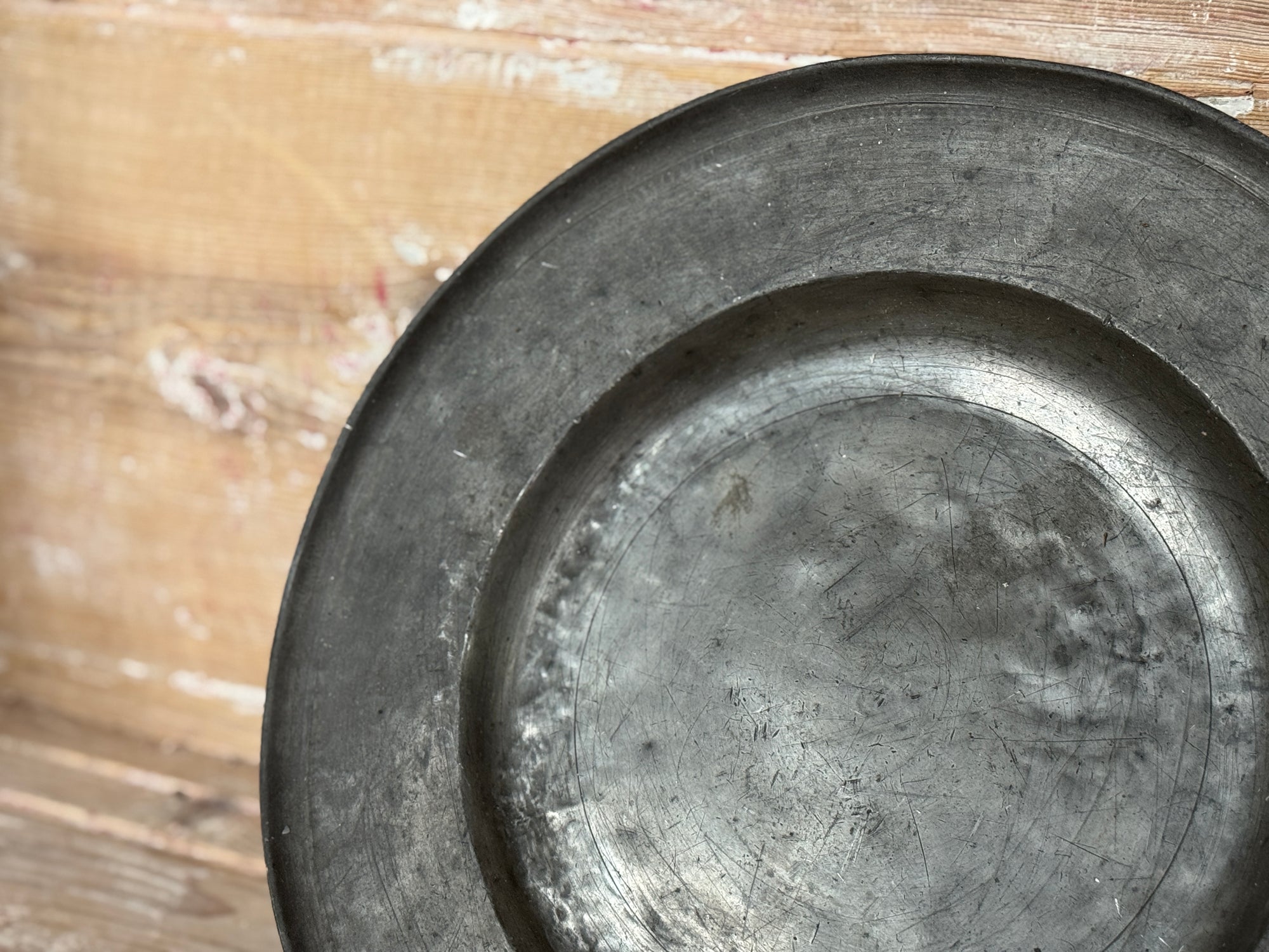 Antique Pewter Charger Plate, Plays de Loire - Large