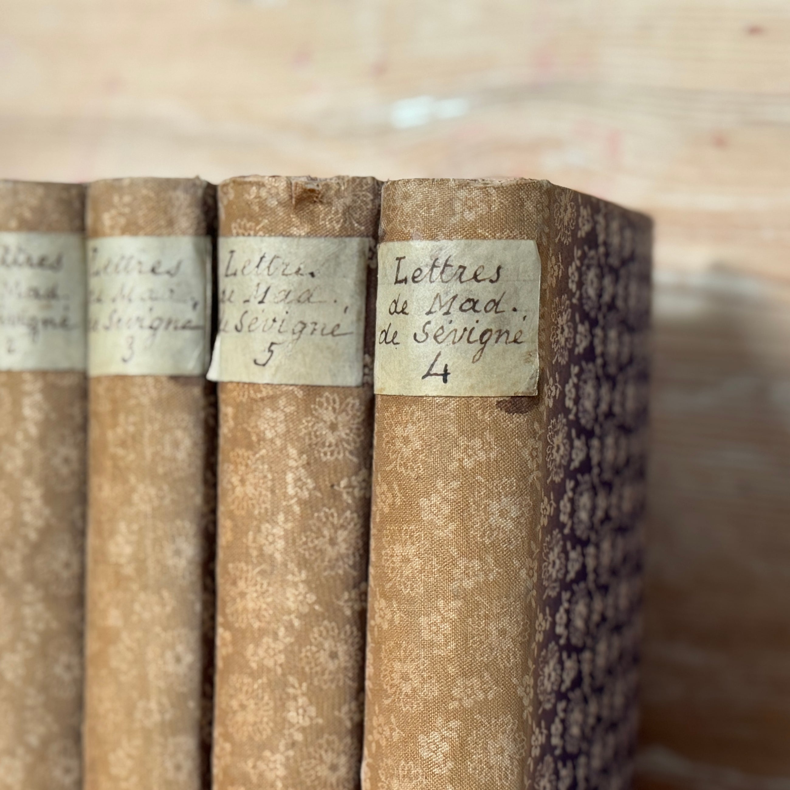 Antique Textile Patterned Books, set of 5