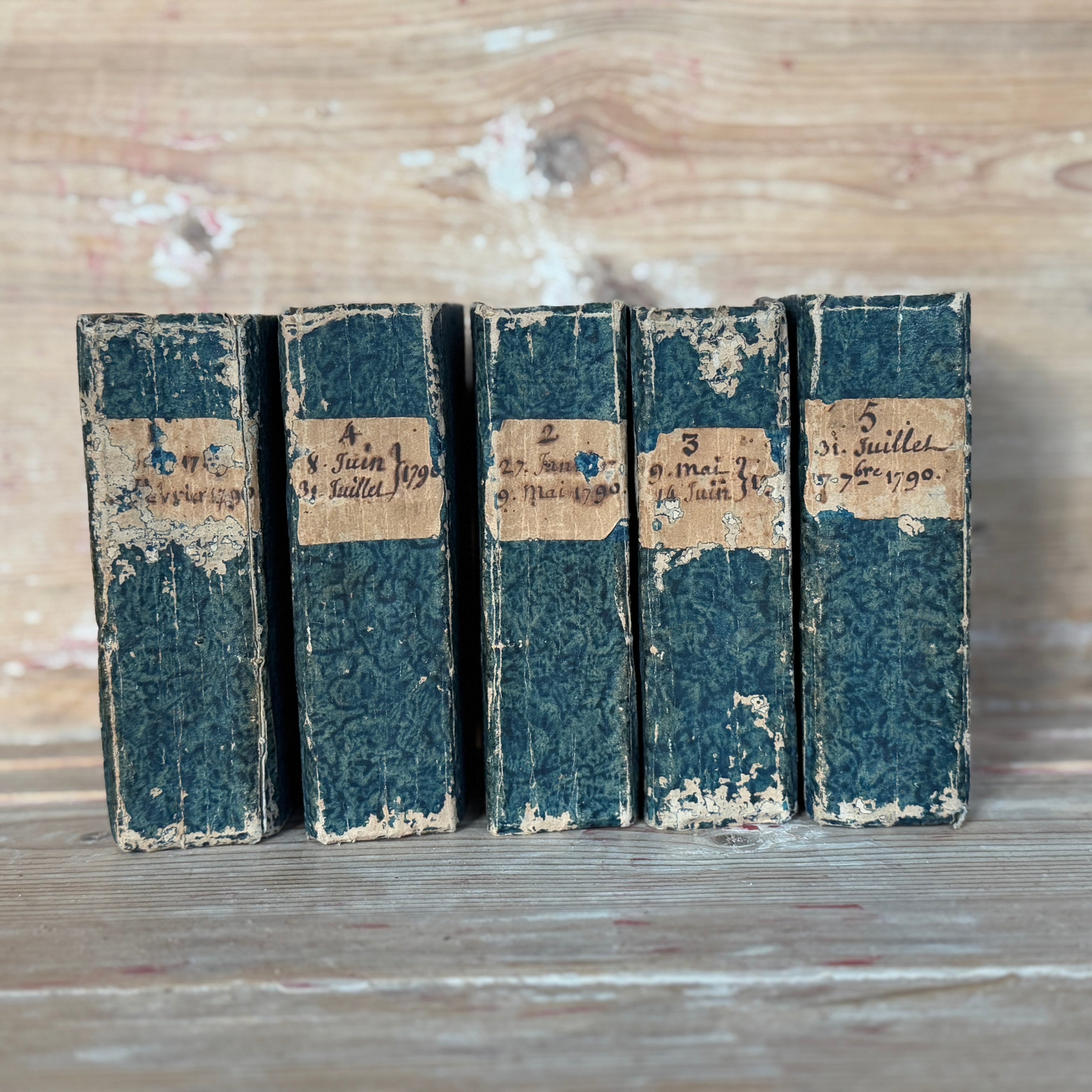 Set of Antique Prussian Blue Books