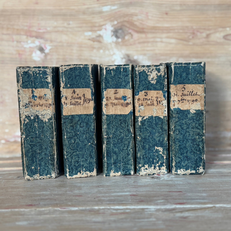 Set of Antique Prussian Blue Books