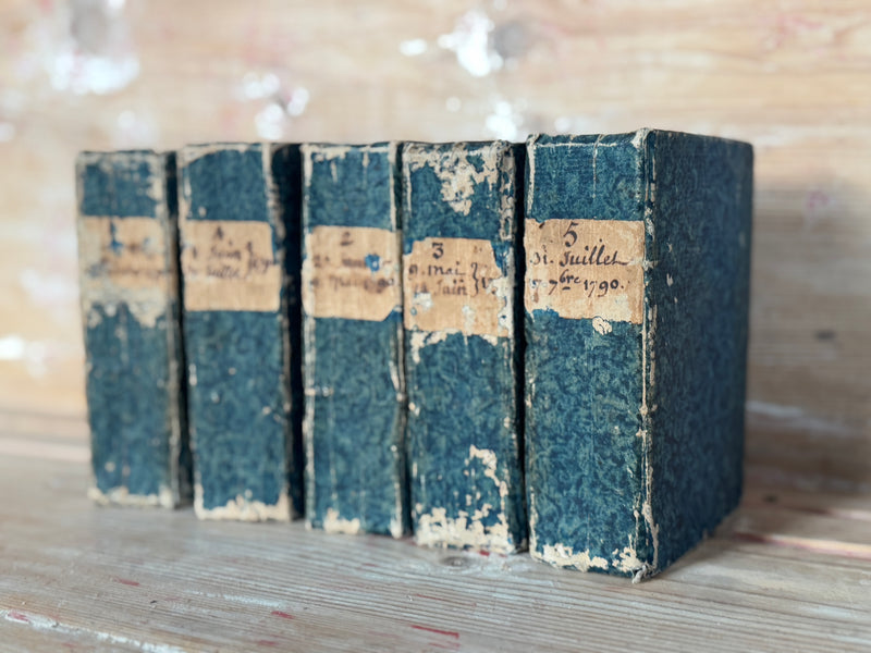 Set of Antique Prussian Blue Books