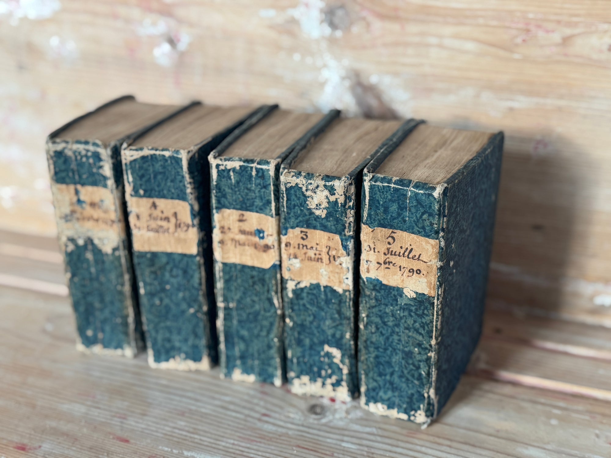 Set of Antique Prussian Blue Books