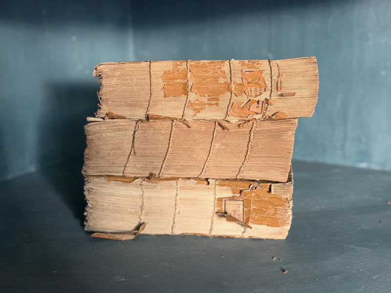 Set of 3 Antique Mustard Angloise Books