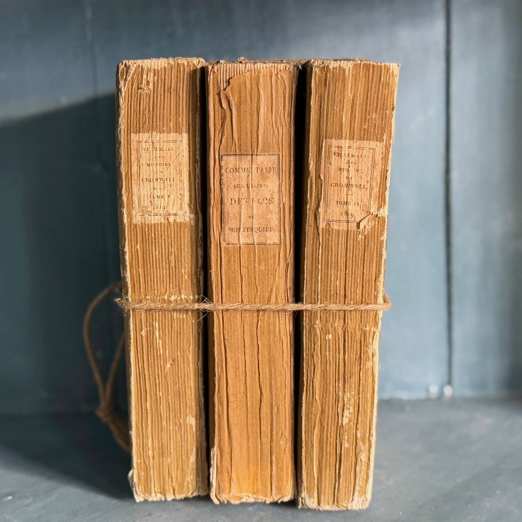 Set of 3 Antique French Gold History Books