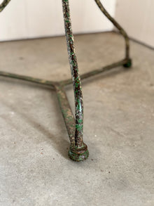 Antique French Bistro Table with Emerald Green Patina