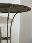Antique French Bistro Table with Emerald Green Patina