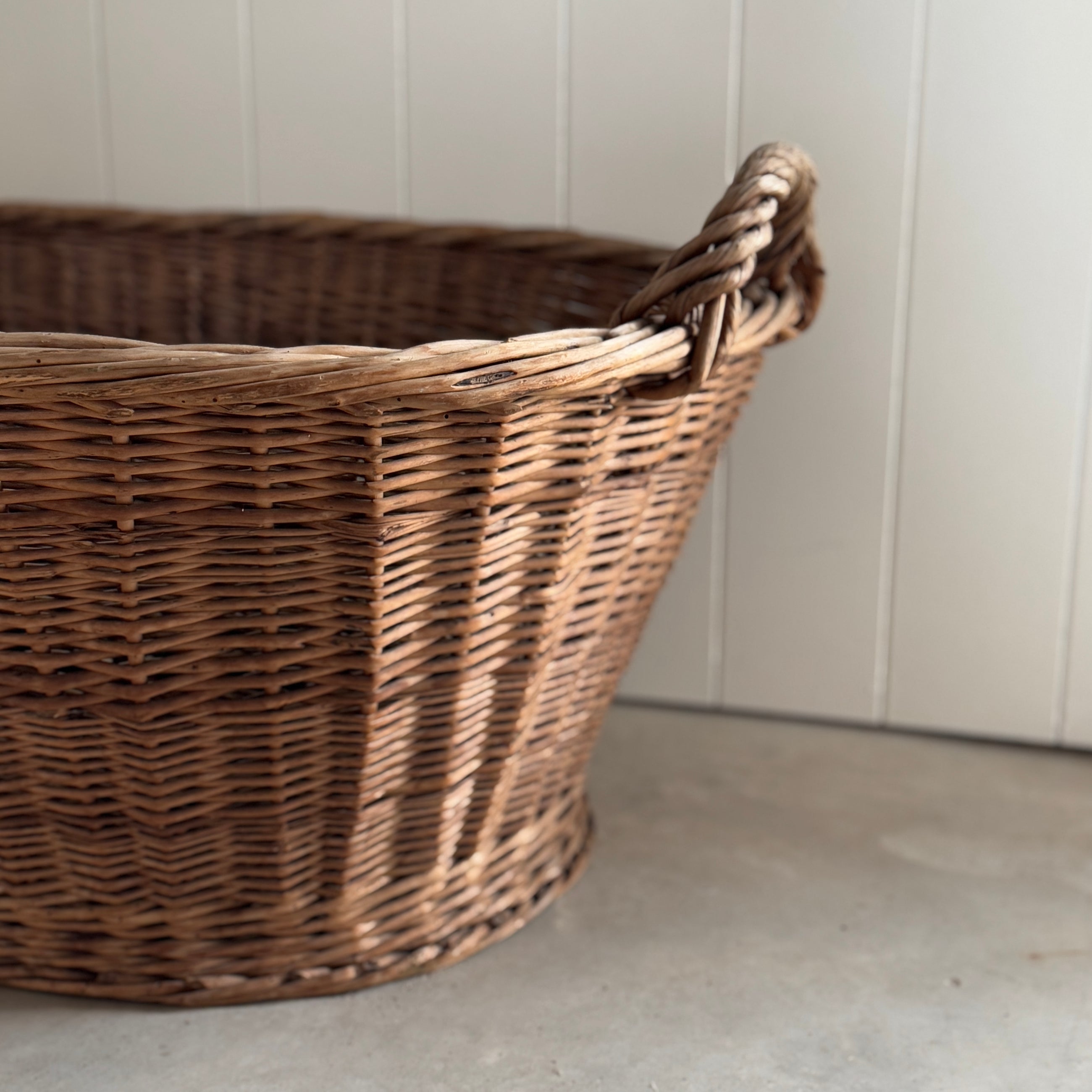 Belgian Vintage Wicker Laundry Basket