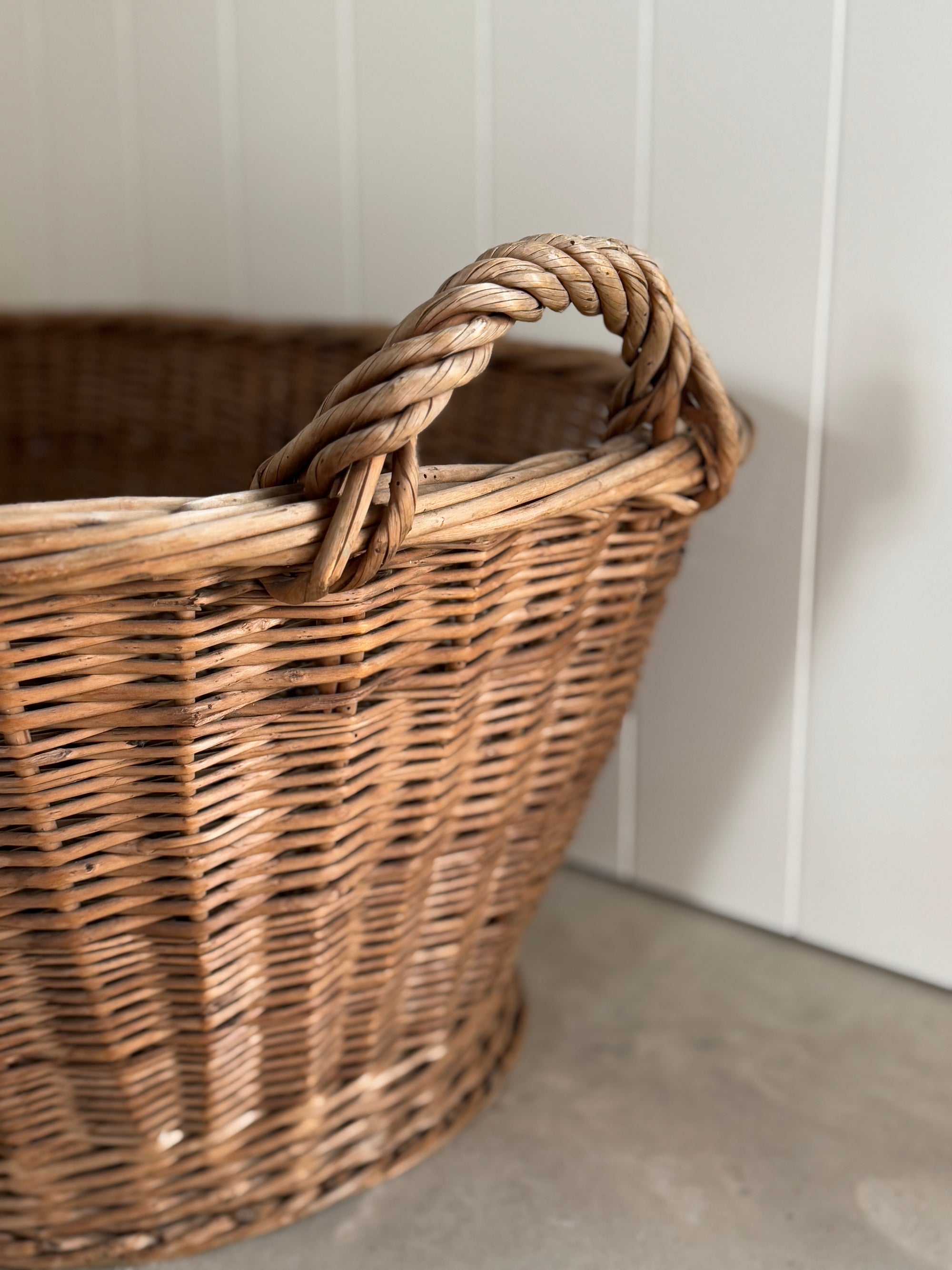 Belgian Vintage Wicker Laundry Basket