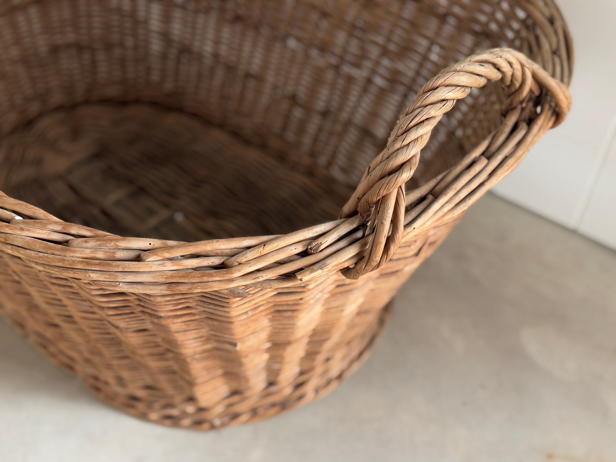 Belgian Vintage Wicker Laundry Basket