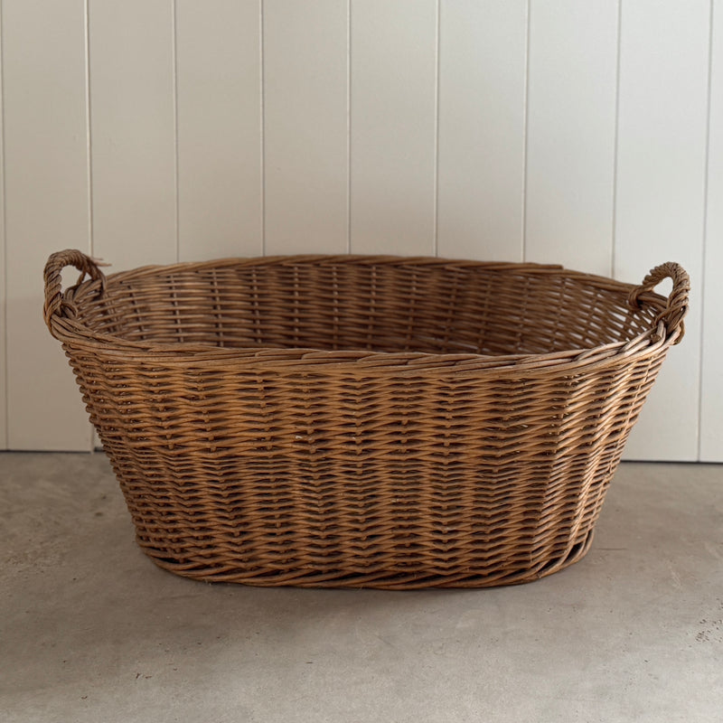 Belgian Vintage Wicker Laundry Basket