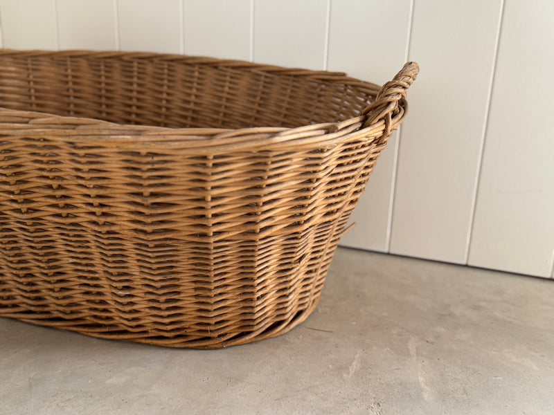 Belgian Vintage Wicker Laundry Basket