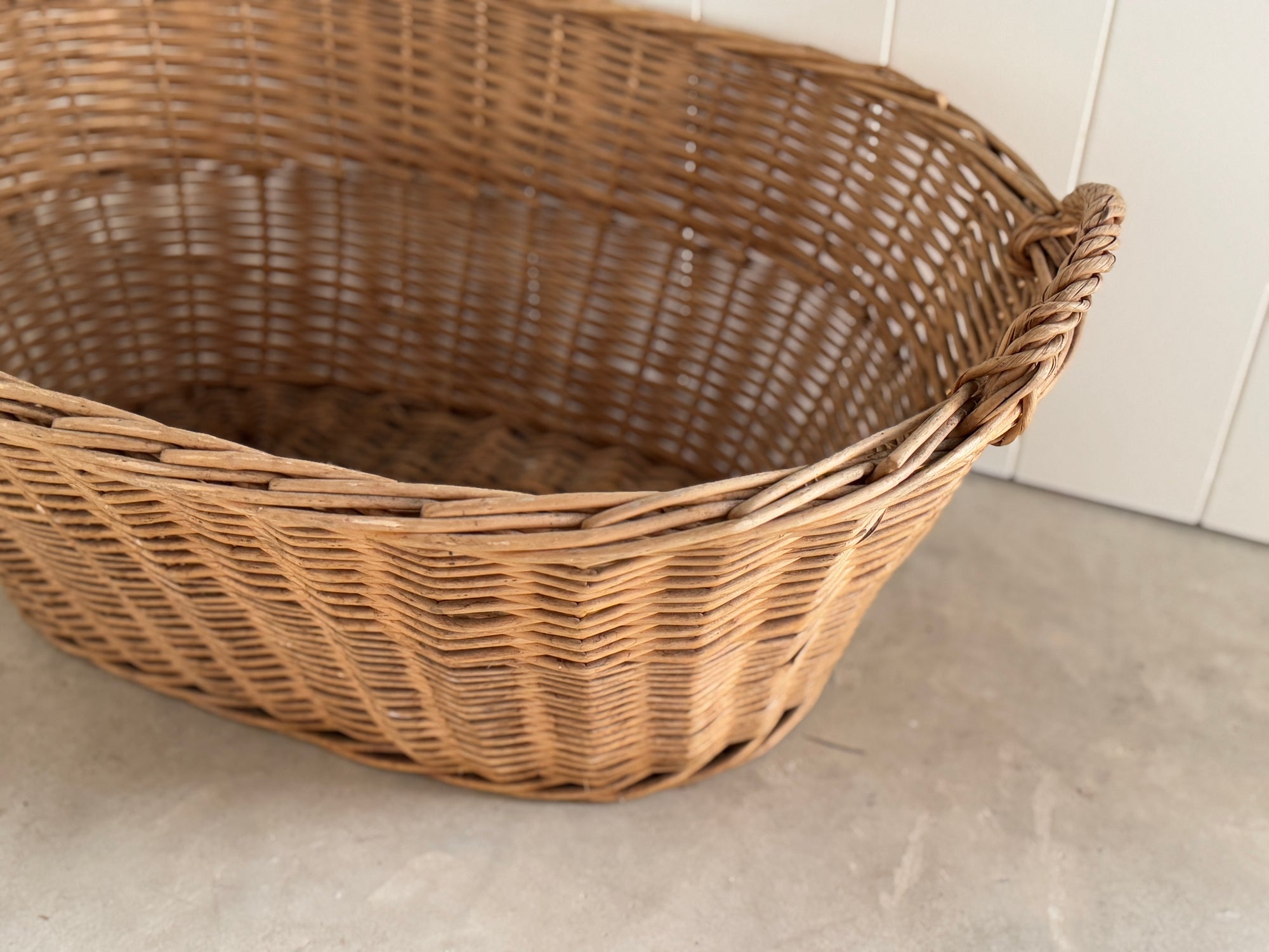 Belgian Vintage Wicker Laundry Basket