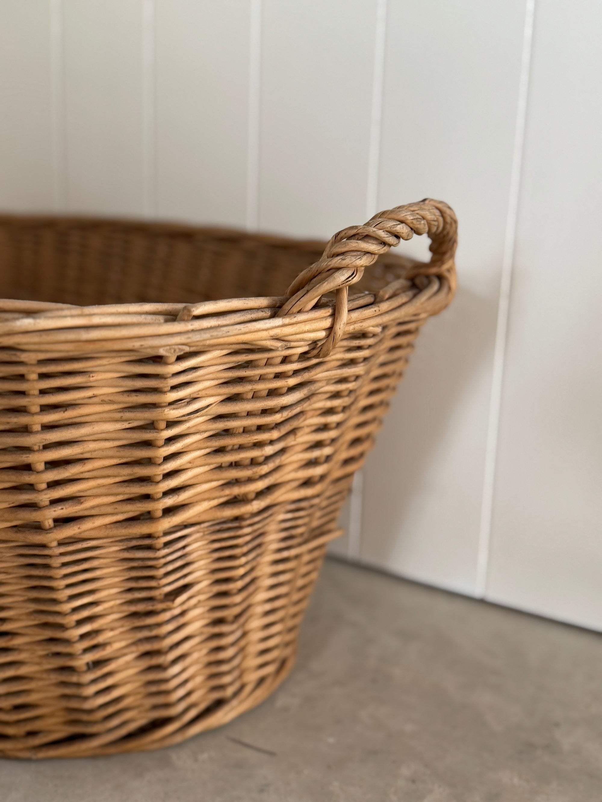 Belgian Vintage Wicker Laundry Basket
