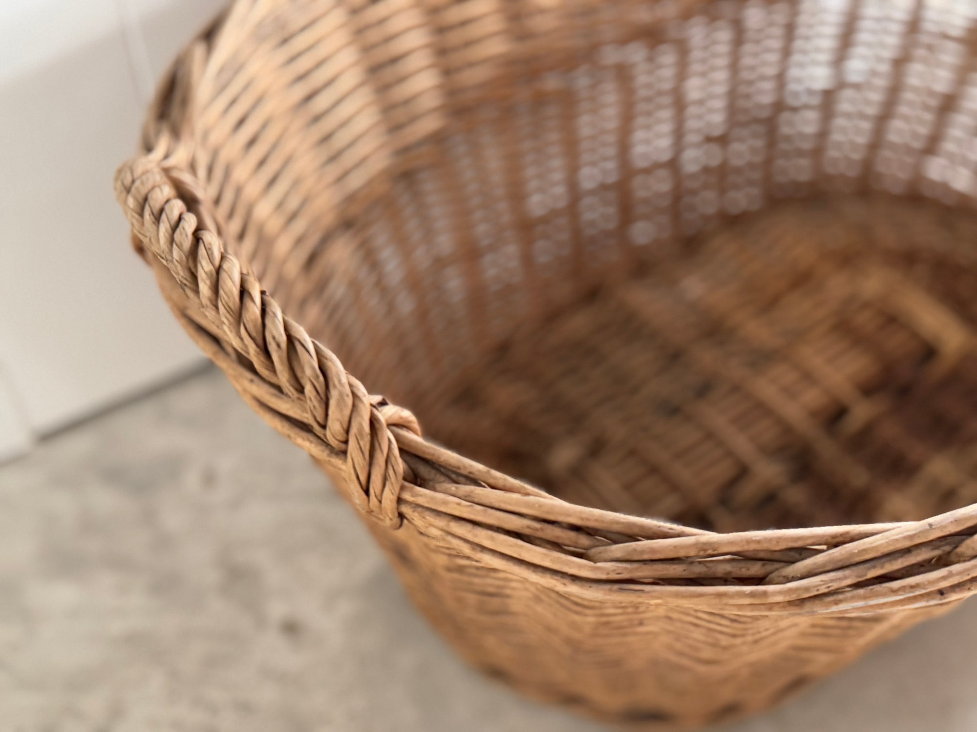 Belgian Vintage Wicker Laundry Basket