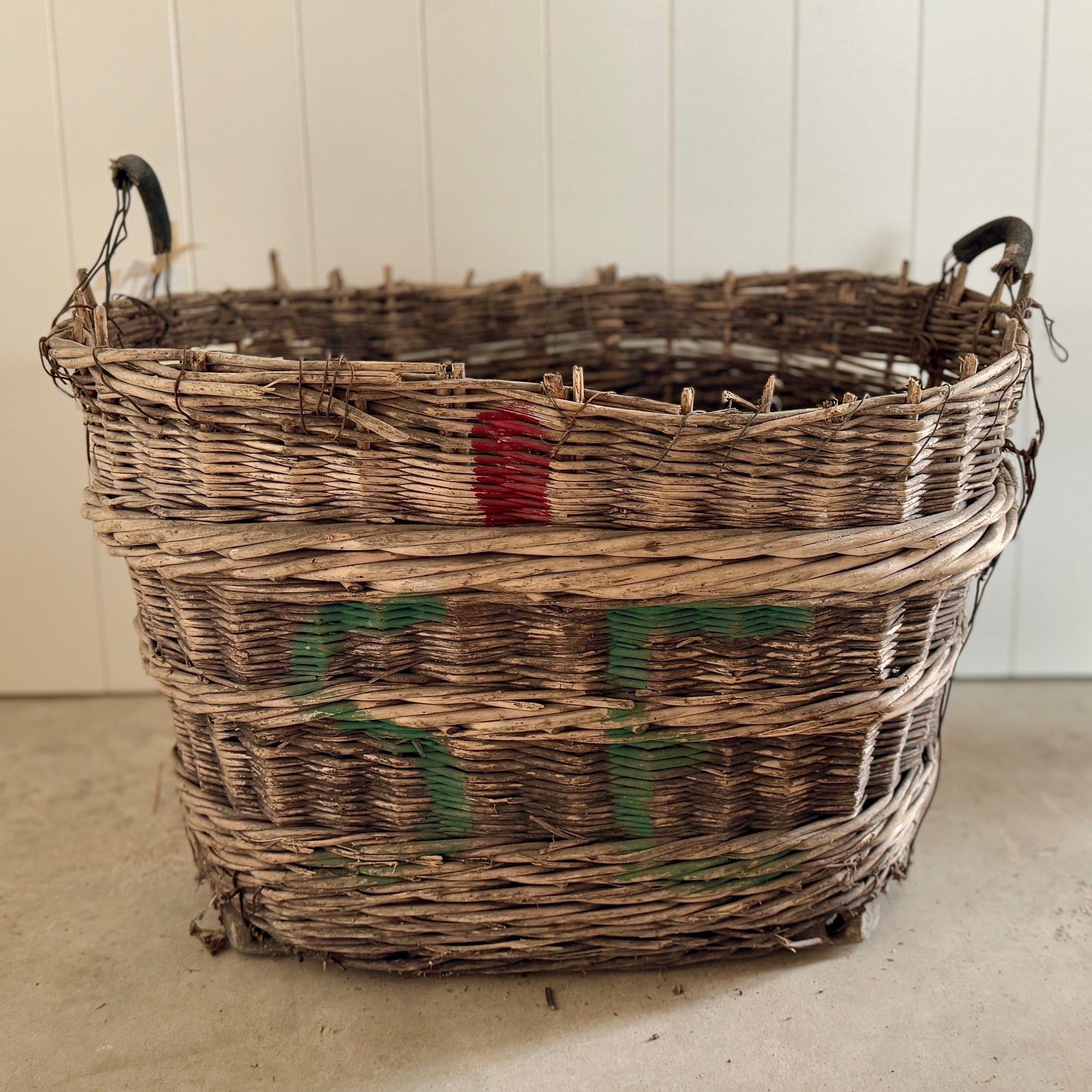 Antique European Harvest Basket