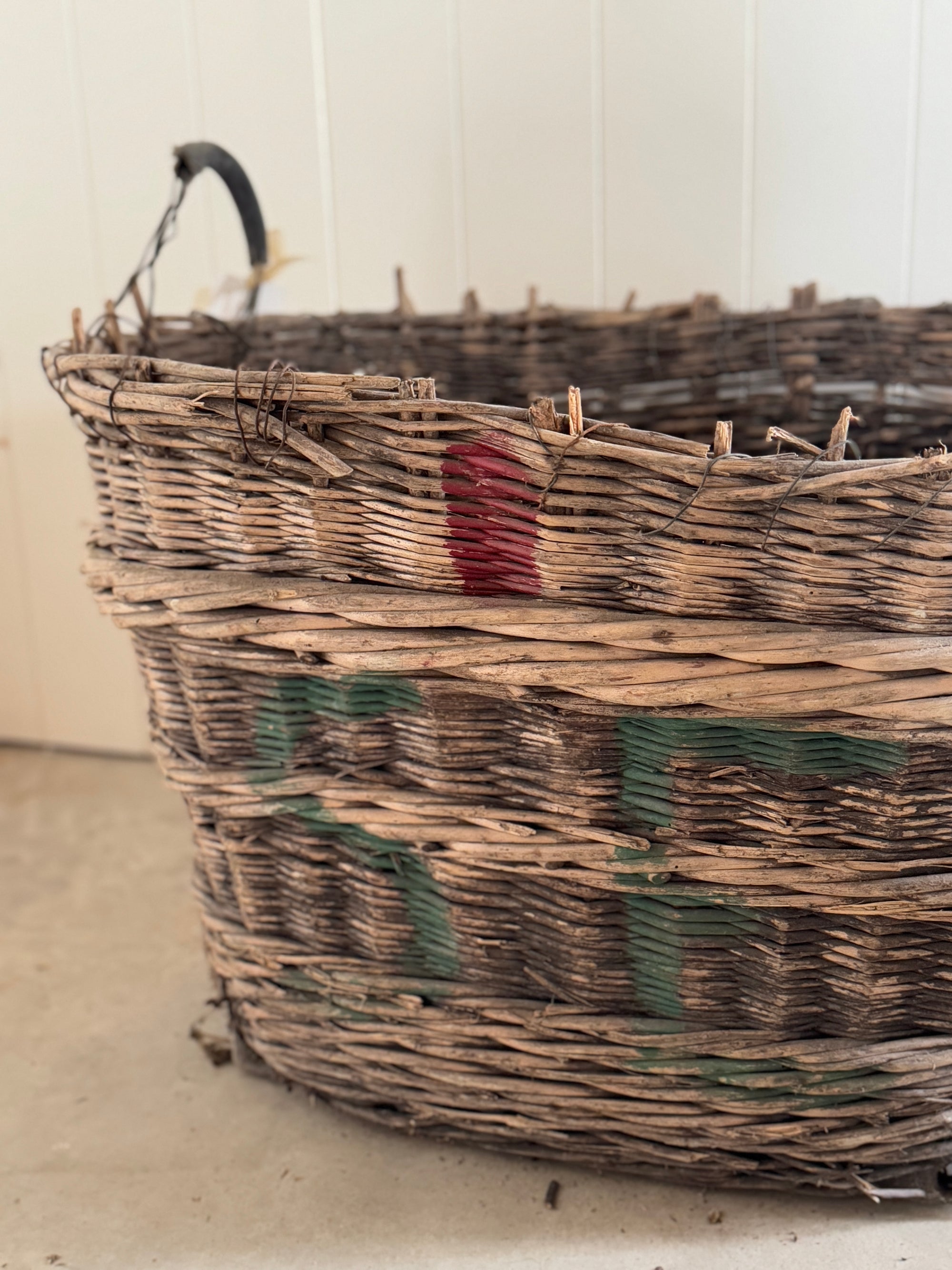 Antique European Harvest Basket