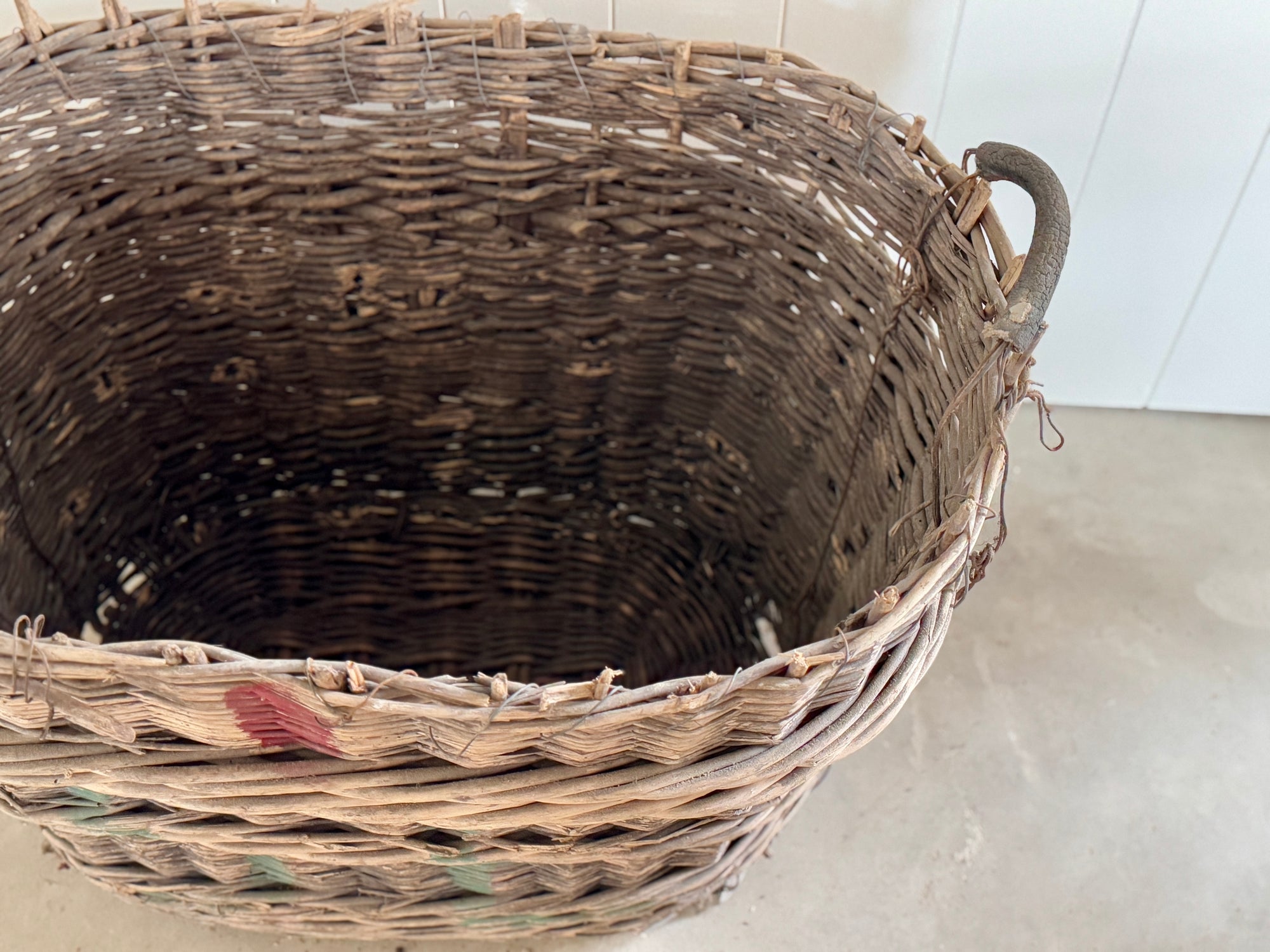 Antique European Harvest Basket