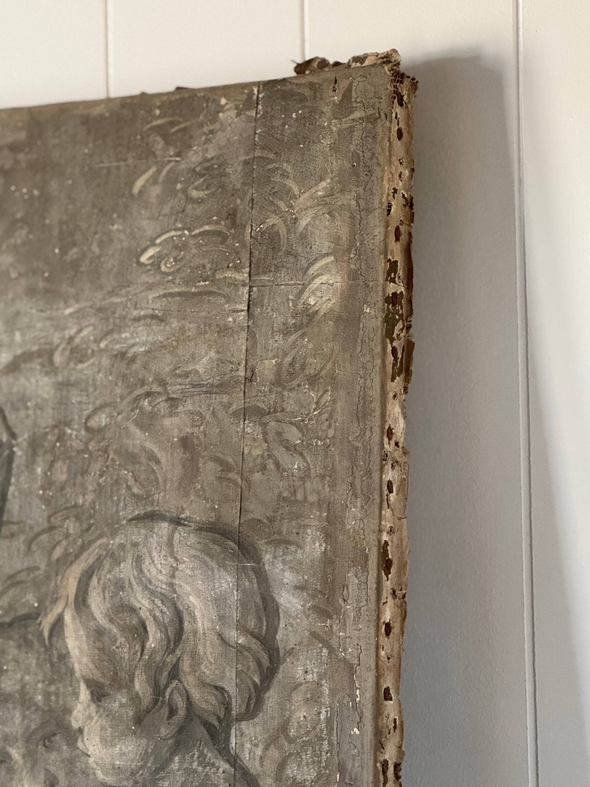 Pair of Louis XVI Era Painted Four Seasons Grisailles