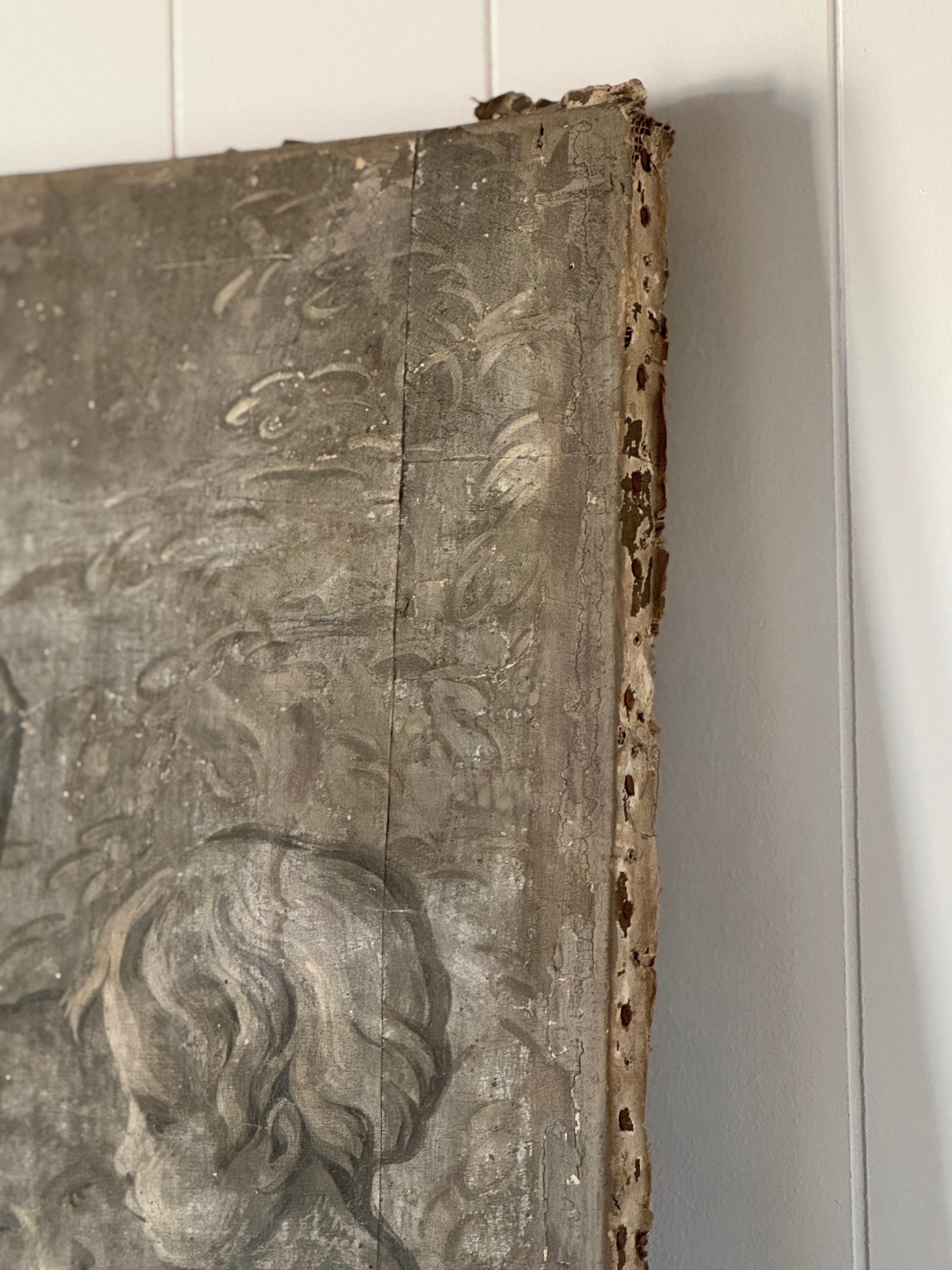 Pair of Louis XVI Era Painted Four Seasons Grisailles