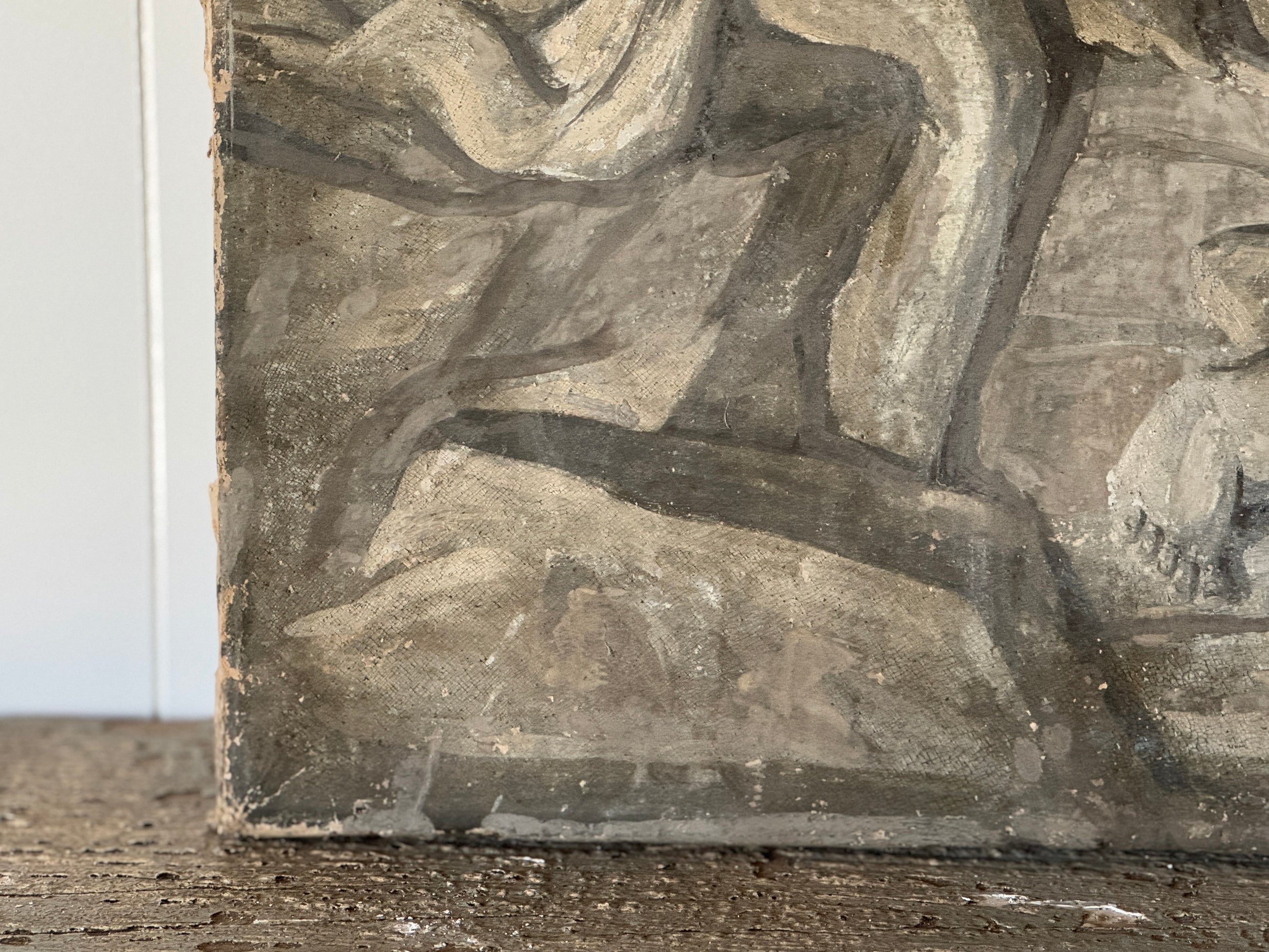 Pair of Louis XVI Era Painted Four Seasons Grisailles