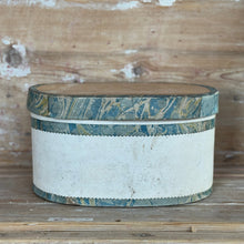 Antique Italian Hat Box with Blue Marbleized Detail